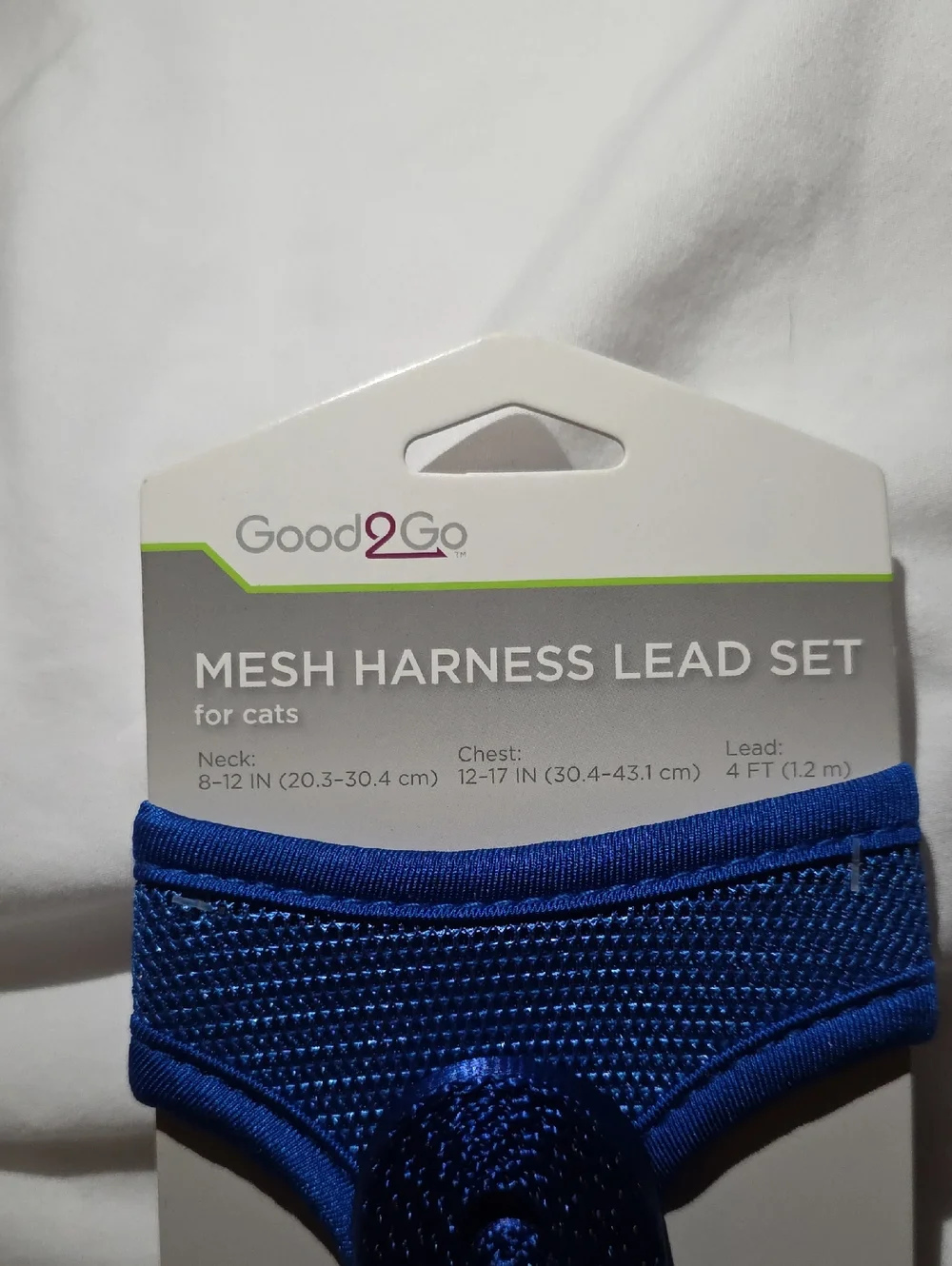 Good2Go Royal Blue Mesh Harness & Leash Set For Cats Neck 8-12 Inch Chest 12-17